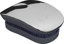 Ikoo Metallic Collection Brush Pocket Oyster Metallic Black Haarbürste