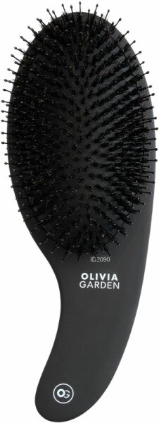 Olivia Garden Expert Care & Brow Boar Black Matt Bristles Nylon Curve