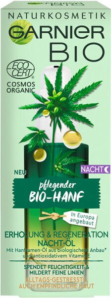 Garnier Bio-Hanf Erholung & Regeneration Nacht-Öl Gesichtsöl 30 ml