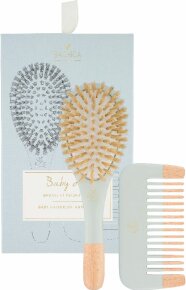 Bachca Baby Kit Blue - Brush100% Boar Small Size + Wooden Comb