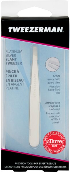 Tweezerman Slant Tweezer - Schräge Silver Platinum Pinzette