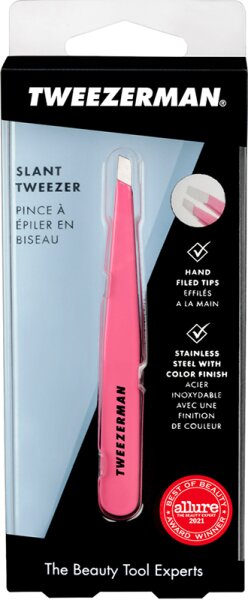 Tweezerman Slant Tweezer - Schräge Pink in Pretty Pinzette