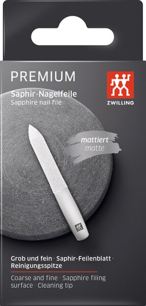 Saphir-Nagelfeile, mattiert, 90 Twinox Edelstahl, mm Zwilling 1