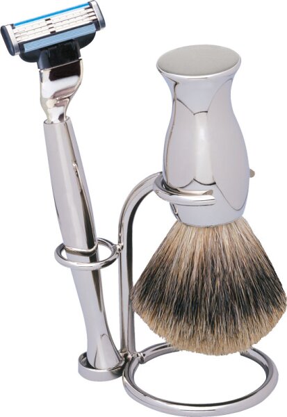 Erbe Shaving Shop Rasierset dreiteilig, verchromt, Gillette Mach 3