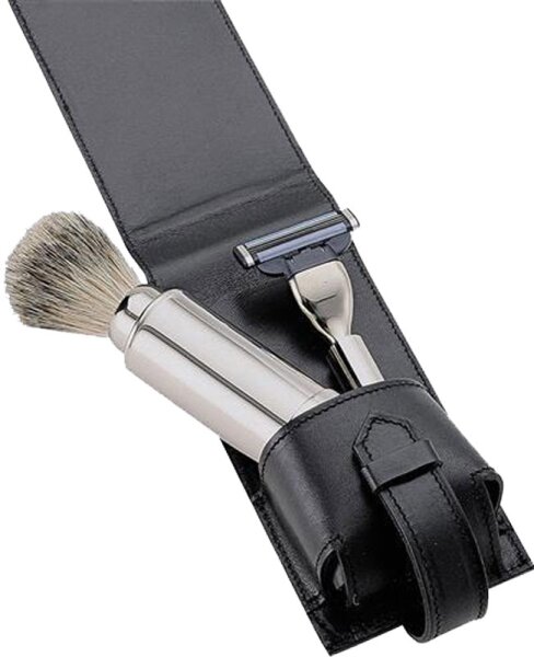 Erbe Shaving Shop Rasierset dreiteilig x 7, 13 in Ledertasche schwarz