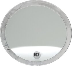 Fantasia Spiegel mit 3 Saugnäpfen, Kunststoff, 10-fach-Vergrößerung Ø 23 cm
