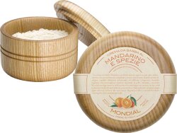 Mondial Luxury Shaving Cream Wooden Bowl 140 ml Mandarino e Spezie
