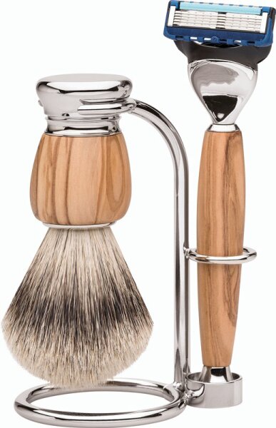 Erbe Shaving Shop Premium Design MILANO Rasiergarnitur Silberspitz & | Rasierpinsel