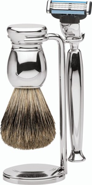 Erbe Shaving Shop Premium glän MILANO Design Dachshaar & Metall Mach3